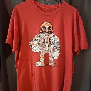 Tattooed Mario Tee – TeeFury Parody Art Shirt (Size L)